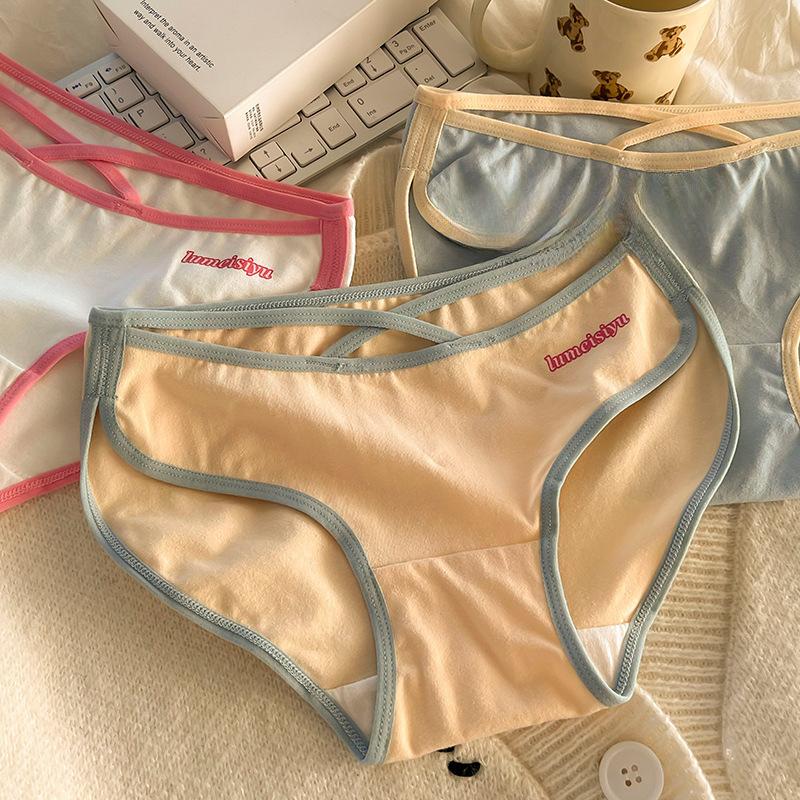 Lányok fehérneműje tiszta pamutból, légáteresztő, kényelmes, szexi bugyi, pamut lépésbetétes, közepesen magas derékkal, tiszta vágy háromszögletű bugyi