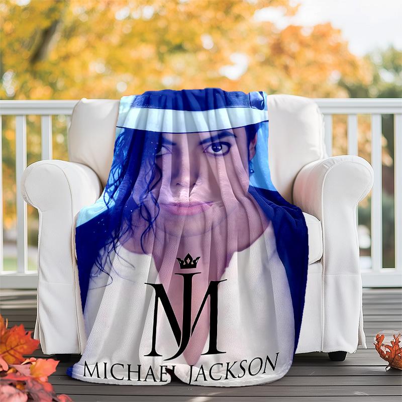 1pc Michael Jackson Theme Blanket - Digital Print, Polyester, Cozy for All Seasons, Perfect for Outdoor, and Travel