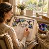 Stamped Cross Stitch Fabric Hummingbird Hydrangea Embroidery Kit Garden Faith DIY Kit Easy for Beginners with Psalm Fabric Beginner Hand Craft