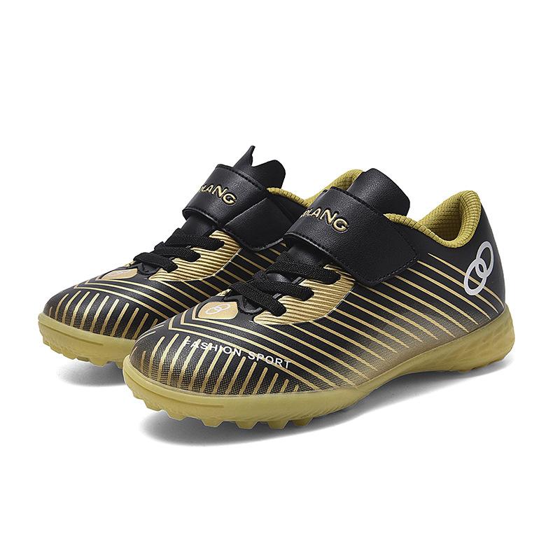 Children'S Football Shoes Velcro Leather Feet Boys And Girls Kindergarten Children Students Non-Slip Training Shoes