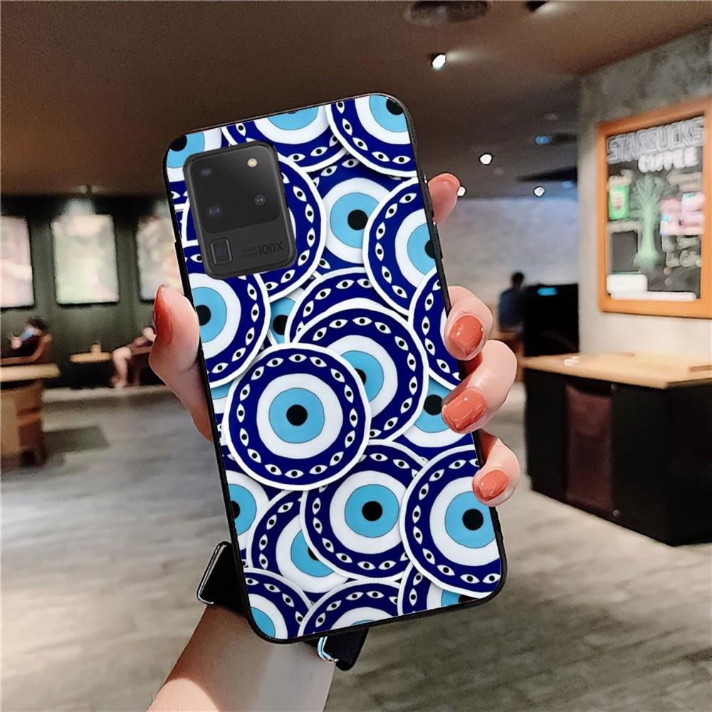 Funny Turkish Lucky Blue Evil Eye Phone Case For Samsung S 9 10 20 21 22 23 30 23plus lite Ultra FE S10lite Fundas