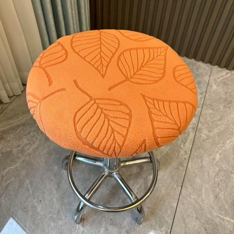 1PC Round Bar Stool Covers Round Stool Seat Covers Jacquard Dustproof Slipcovers for Swivel Chairs or Barstools