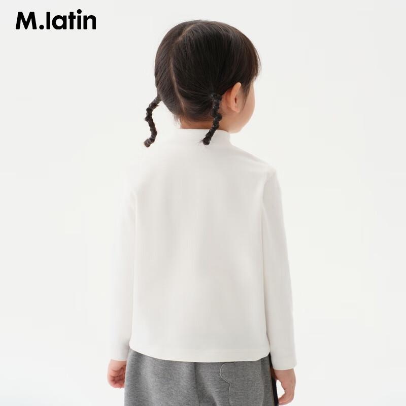 

M.Latin Girls Winter Hand-holding Print Semi-High Collar T-shirt 90