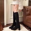 Sexy High Boots Women 2025Winter New Fashion Over The Knee Warm Botas Mujer Suede Back Zipper Pumps Sock Shoes High Heels Boots