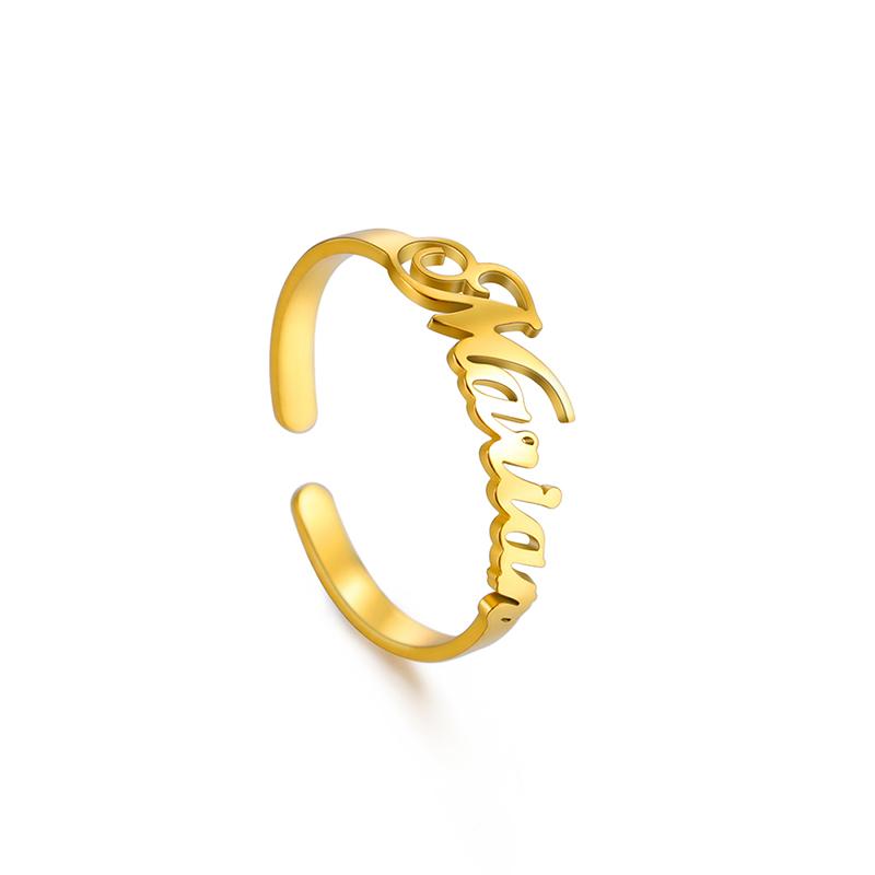 

Custom Double Name Rings for Women Men Personalized Couple Ring Stainless Steel Jewelry Customized Heart Ring Wedding Gift 2026 Adjustable&Steel