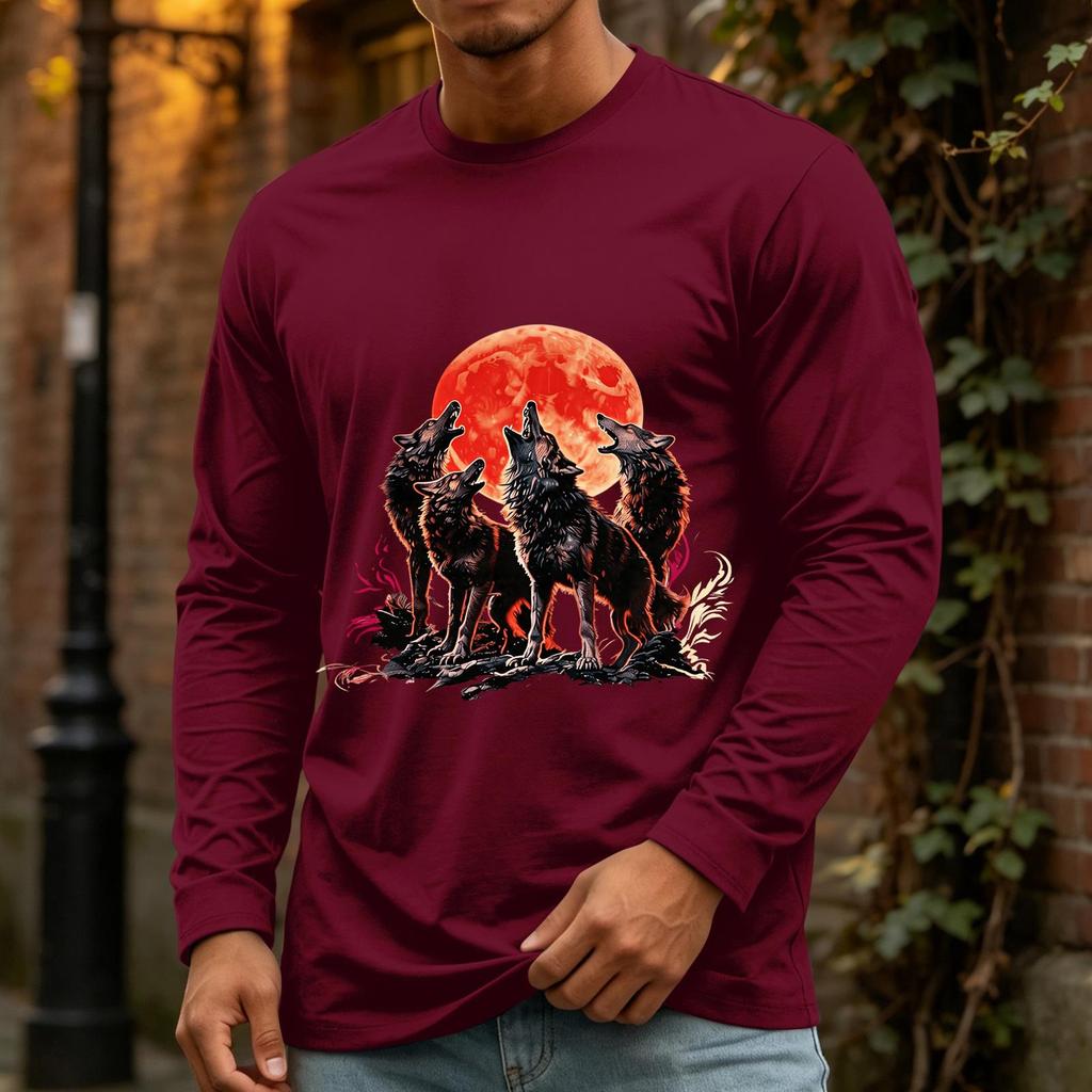 Men's Halloween Long Sleeve Neck Casual Shirt