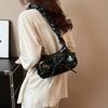 Ruched Bowknot Shoulder Bag French Style Crossbody Bag Elegant Pleated Drawstring Bag  Girls
