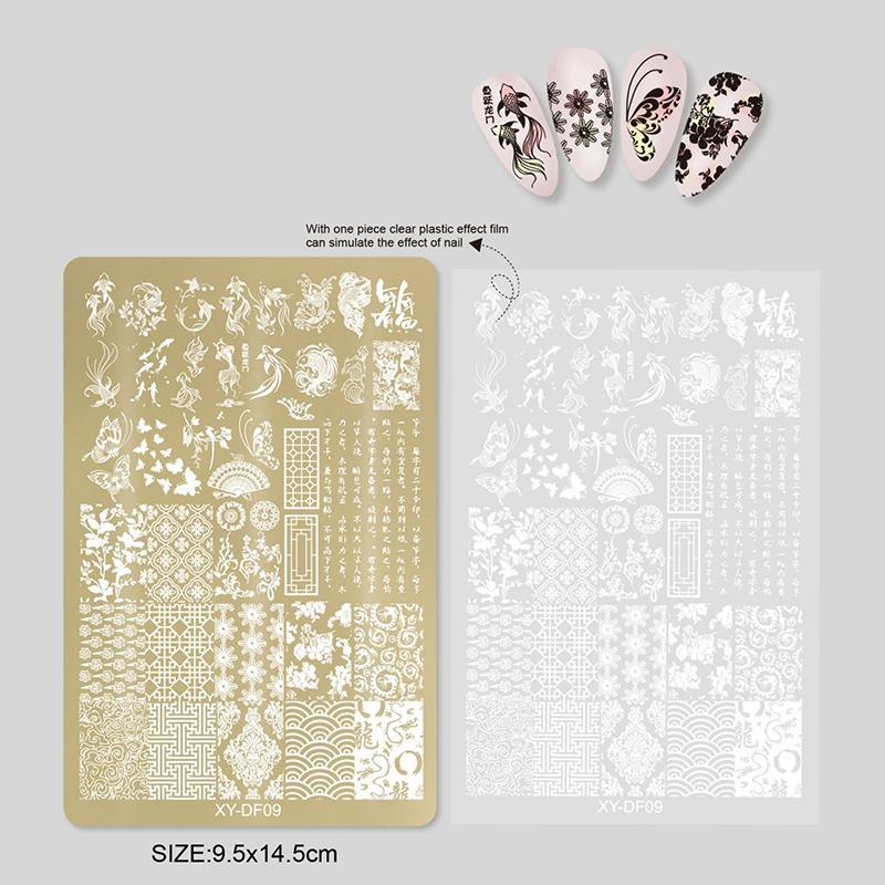 Large Nail Stamping Plates Butterfly Flower Pattern Stainless Steel Stencil Nail Art Stamps Geometry Template Nail Tools