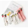 Joy Multi Infant's Wide-eyed Strawberry Fried Egg Ribbed Socks, Korean Baby Products