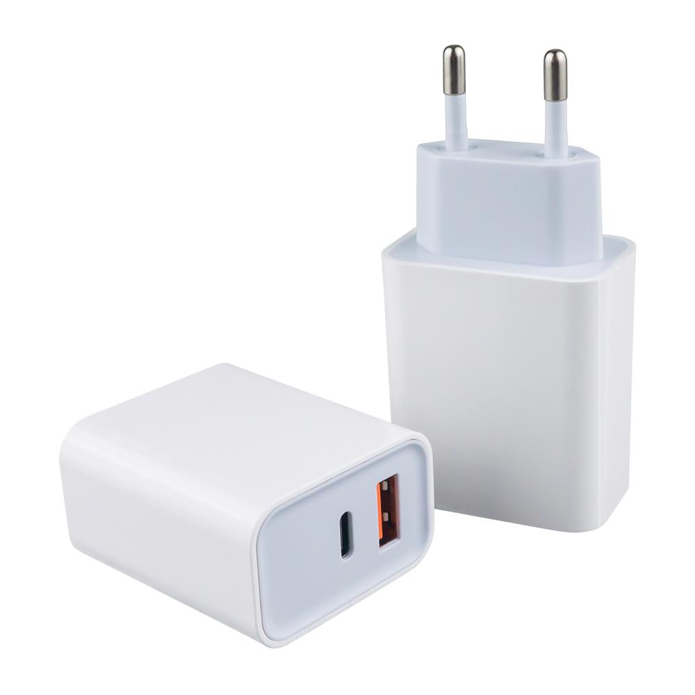 

PD 20W QC3.0 US EU Plug Type C Dual Ports Charger Adapter Fast Charging Travel Wall Charger for IPhone Portable Adapter US