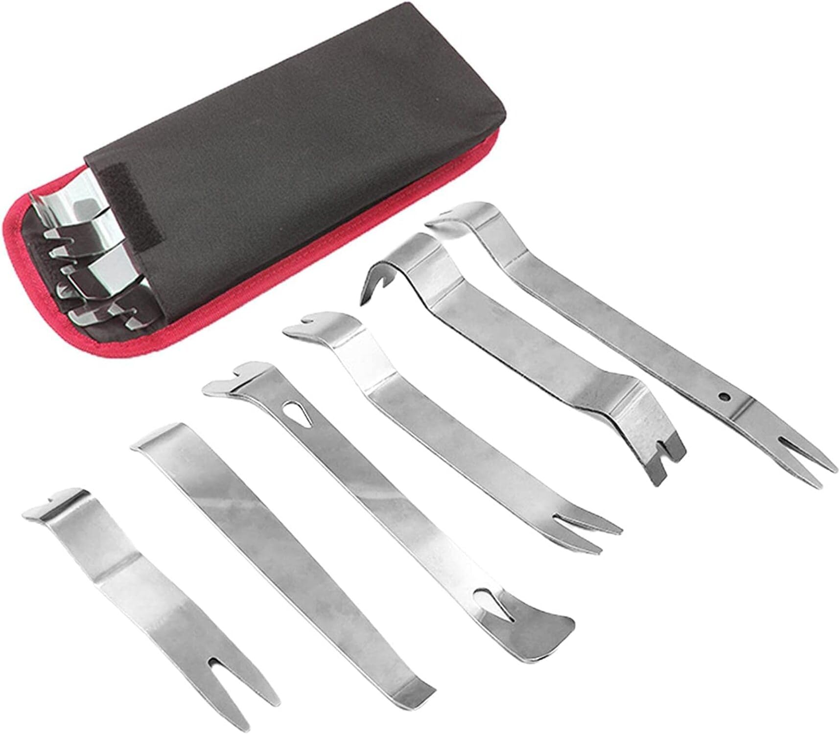 

Инструмент для снятия внутренней отделки автомобиля, из нержавеющей стали, для снятия клипс, для ремонта внутренней двери, 6 штук, набор, инструмент, инструмент, монтировка, (красный) красный