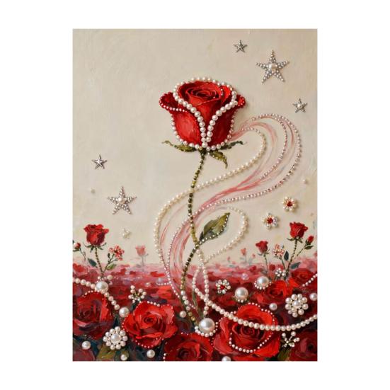 

Набір для рукоділля «Малювання пластиковими перлинами» Штучні перли Полотно з попередньо нанесеним малюнком Набір з трояндами Набір для малювання перлинами своїми руками для настінного декору Ідея для подарунка E