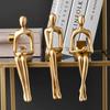 Goldene Heimdeko Denker Statuen Bücherregal Skulptur Dekorationen für Wohnzimmer Moderne Figuren Regal Tisch Schreibtisch Dekor