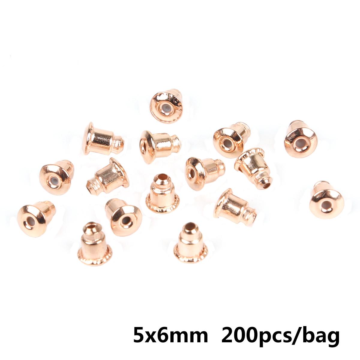 

Железные пластиковые беруши для изготовления сережек DIY, аксессуаров для изготовления ювелирных изделий 5x6mm 200pcs розового золота