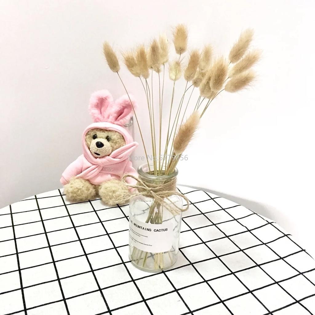 Nordic Glass Vase Home Creative Jewelry Ornaments Transparent Dried Flower Hydroponic Small Brown Bottle Vase Bedside Decoration