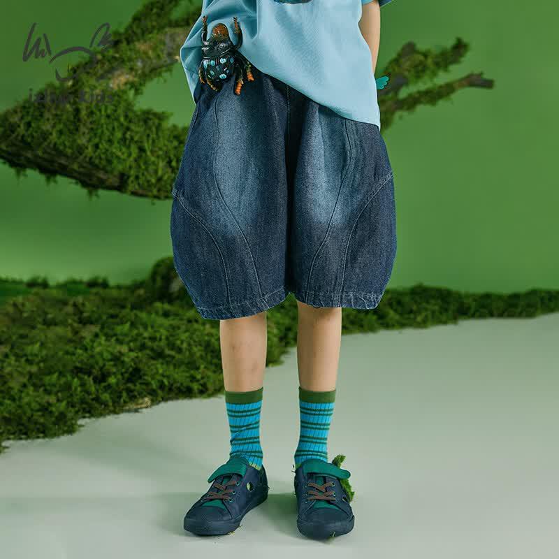 Kids  Unisex Loose Fit Denim Shorts 130cm