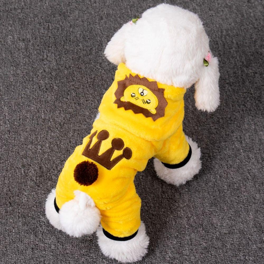 Warm Hoodies Puppy Clothes Coral Velvet Dog Jumpsuits Kawaii Pet Dog Clothes  Yorkshire