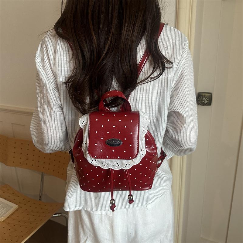 Korean Style Lace Plaid Backpack Sweet College Commuter Bag