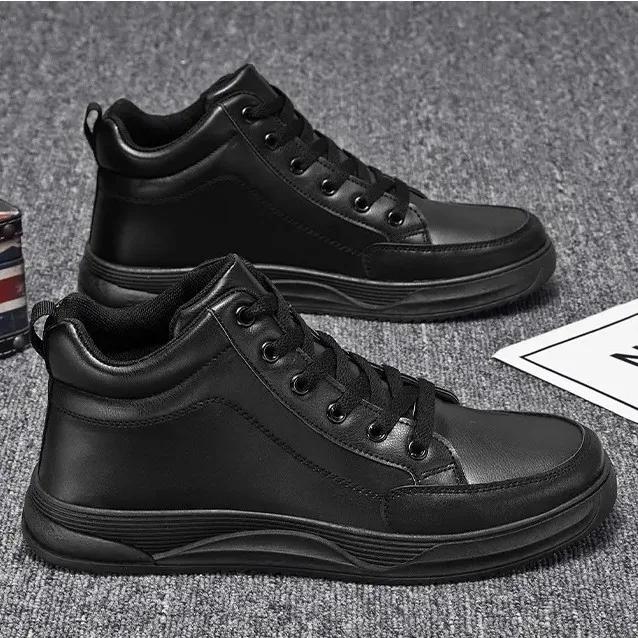 Men Shoes High Quality Leather Casual Shoes New High Top Sneakers Fashion Skateboard Shoe Lace Up Vulcanize Shoes Zapatos Hombre