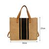 Simple Canvas Stripe Decor Bucket Handbags Women Top Handle Tote Bag Large Capacity Outdoor Mountaineering Bag Christmas Gifts