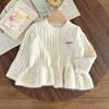 Korean Girls' Cute Cartoon Cardigan & Flared Jeans Set for Autumn
