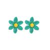 Dopamine Colored Flower Earrings, Vacation Wind Bohemian Wind Contrasting Color Raffia Earrings Women