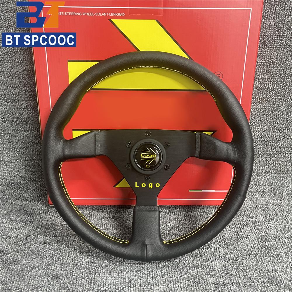 Italy Style v2 12.5inch 13inch 320mm Real Leather Car Steering Wheel JDM Racing Sport Drift Steering Wheel For Logo