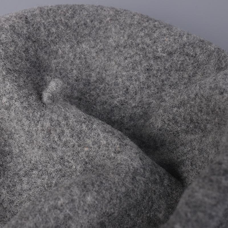 100% Australian Wool Plain Beret Cap French Minimalist British Pumpkin Hat Warm Winter Wool Painter Cap