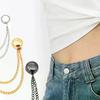 2pcs Multi-Function Magnetic Clothing Clip With Chain Metal Buttons Clip Clothes Scarf Trouser Legs Cuff Fixing Magnet Pin