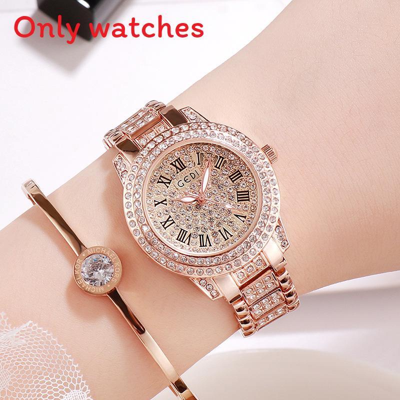 

Womens Quartz Watch With Circular Dial And Rhinestone Decor For Casual Wear розы красного