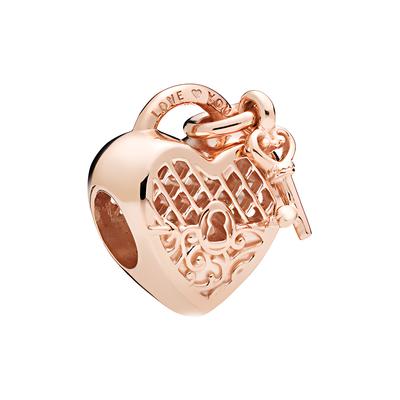 Rose Gold Love Lock Charm Women Charm 787655
