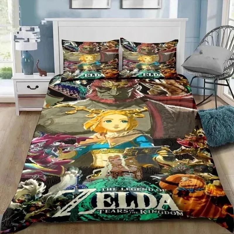 3D Cartoon Zeldas Series Bedding Set Duvet Cover Bed Set Quilt Cover Pillowcase Comforter King Queen Size Boys Adult Bedding Set