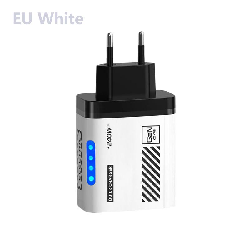 240W 5portová nabíječka na mobilní telefon 2x USB 3 Type C Rychlé nabíjení PD QC 3.0 Quick Charge Adaptér do zásuvky US EU Pro Xiaomi