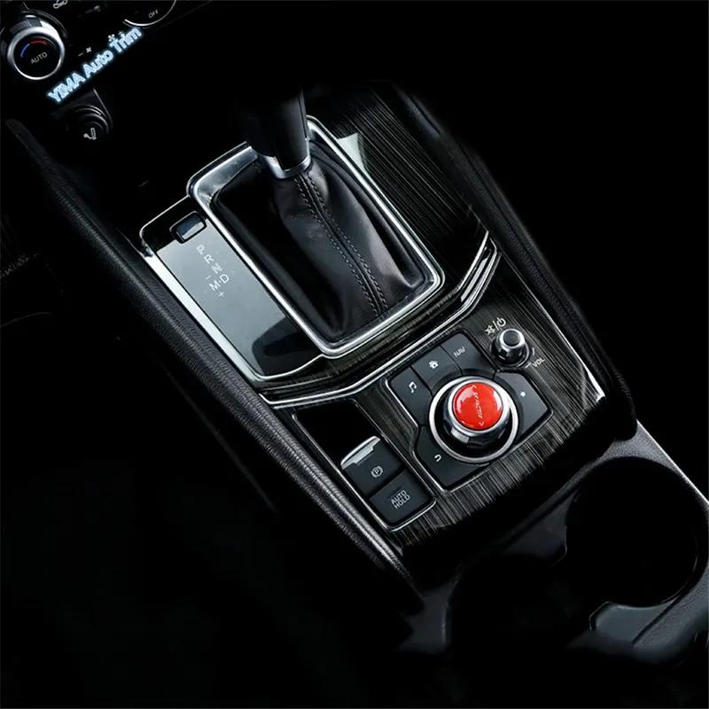Center Control Stalls Gear Shift / Water Cup Holder Cover Trim For Mazda CX-5 CX5 2017 - 2024 ABS Matte / Carbon Fiber Interior