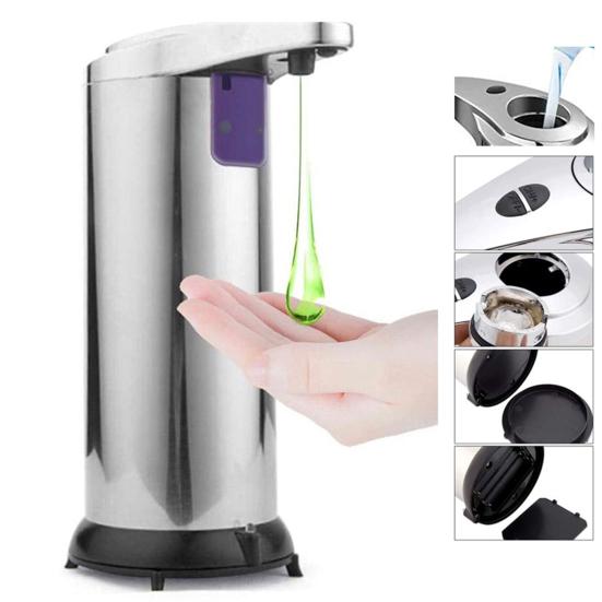 Touchless Soap Dispenser Stainless Steel Infrared Sensor Dual Button Control Liquid Automatic Soap Dispenser for Bathroom