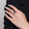 925 Silber Natursteinringe Mit Amethyst Einfacher Lila Ovaler Ring 8*10mm Feiner Schmuck Geschenke für Freundinnen für Frauen