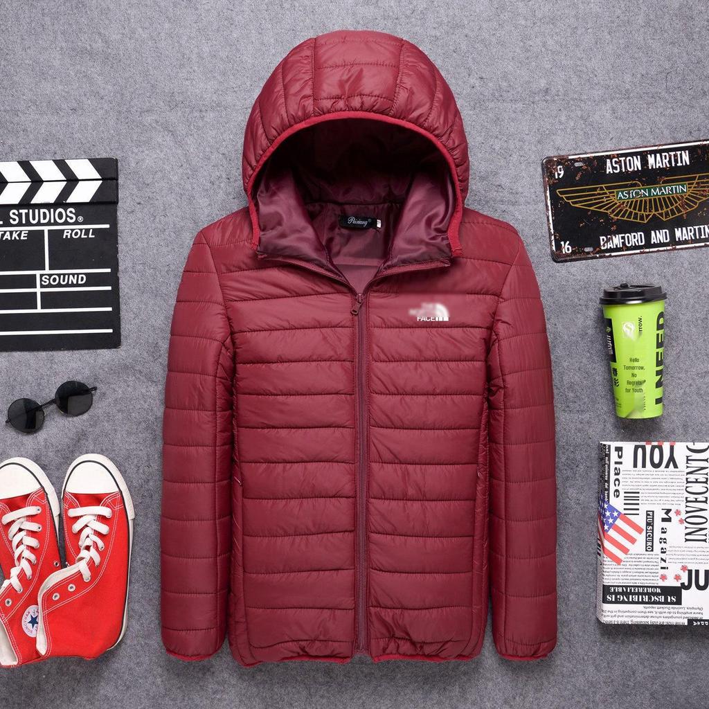 Men's Autumn/Winter Slim-Fit Plus Size Printed Cotton Hooded Jacket