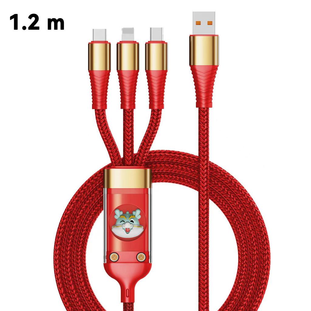 3-in-1 USB 100W Fast Charger Cable Car USB To Type-C Micro LIGHTNING Cable For iPhone 16 15 14 13 Samsung Xiaomi Huawei