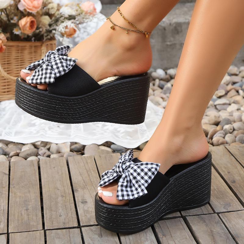 Fashion 2025 Hot Sale Ladies Shoes Open Toe Women's Slippers New Summer Outdoor Casual Plus Size Butterfly-knot Platform Sandals Zapatos