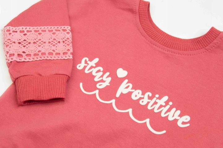 Komplet Z Koronką Dziewczęcy Bluza Spodnie Dres 80