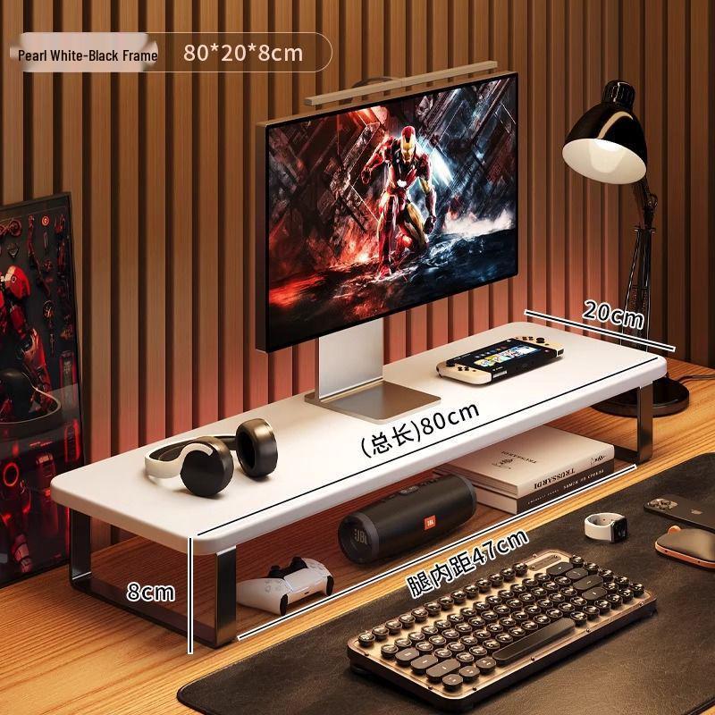 Desktop Organizer and Monitor Riser with Keyboard Tray