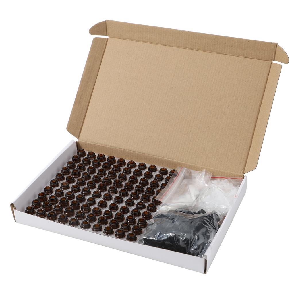 100Pcs Essential Oil Bottle Thick Glass Shock Resistant UV Protection Portable Essential Oil Bottle Brown