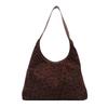 Leopard Print Frosted Handbag - Large Capacity Retro Shoulder Tote for Women, 2025 Autumn Collection