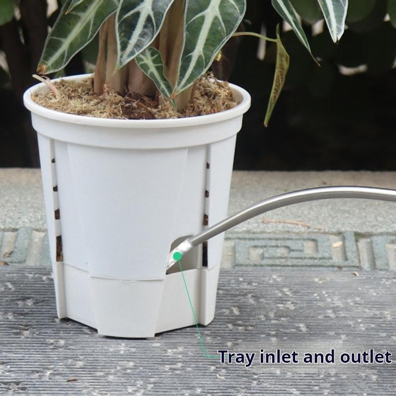 Root Control Flowerpot Transparent Self Watering Pot Double Layer Hydroponic Plant Pot Breathable Self-Priming Lazy Plant Pot