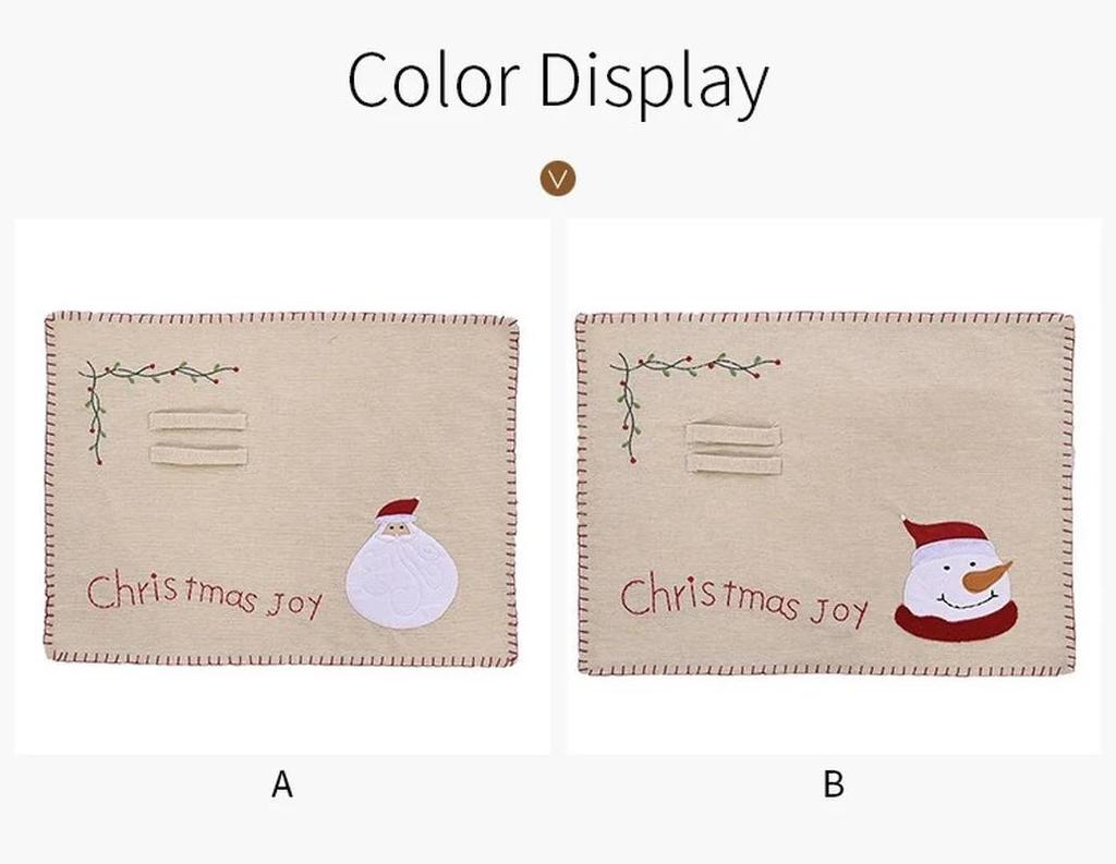 Weihnachts-Leinen-Platzsets Tischsets Rutschfest Hitzebeständig Besteckmatte