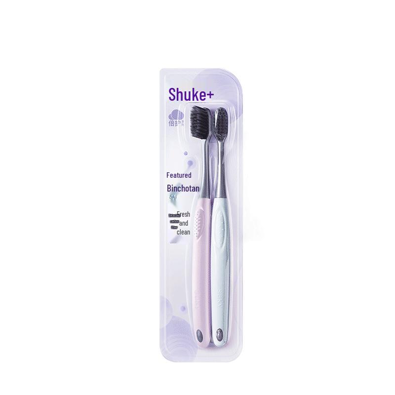 Shuke Charcoal Soft Bristle Toothbrush 2-Pack