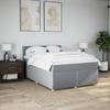 Box Spring Bed with Mattress Light Grey 140 X 200 Cm Fabric