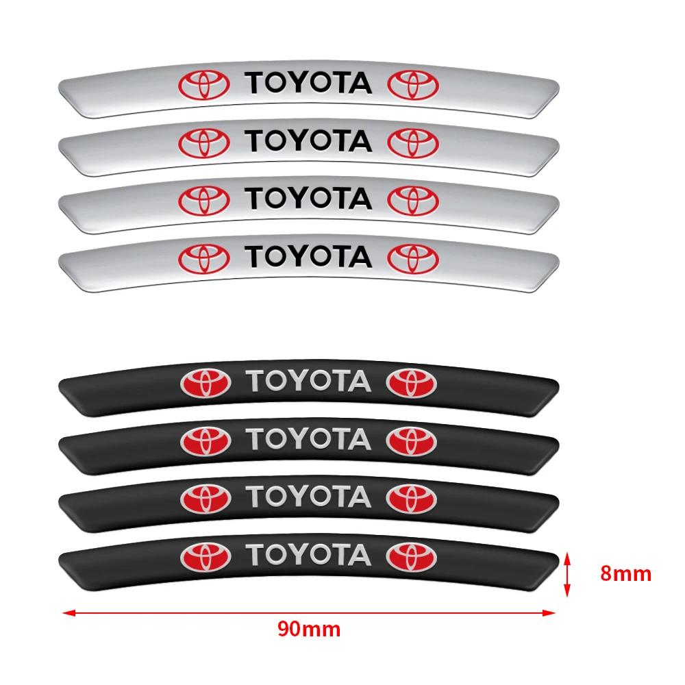 4 ks Hliníkové Samolepky pro Styling Auta Znak Náboje Kola Ráfky Dekor Pro Toyota Corolla Yaris Auris RAV4 Land Cruiser Camry Highlander