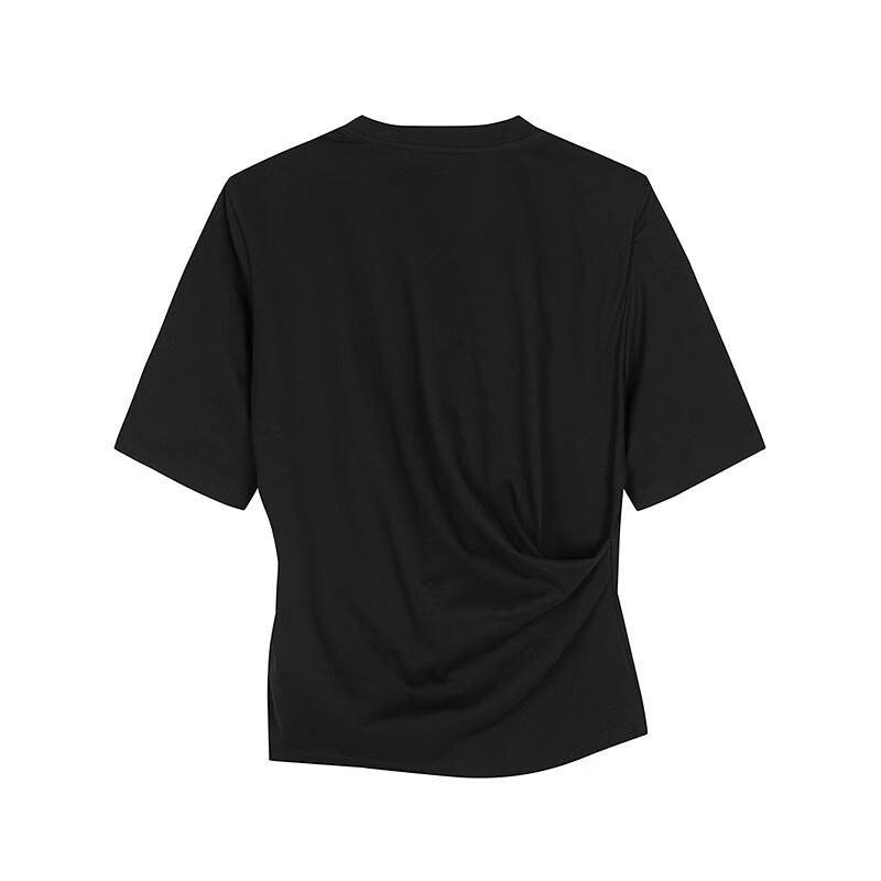 JNBY Women s Pleated Cotton Short-Sleeve T-Shirt S