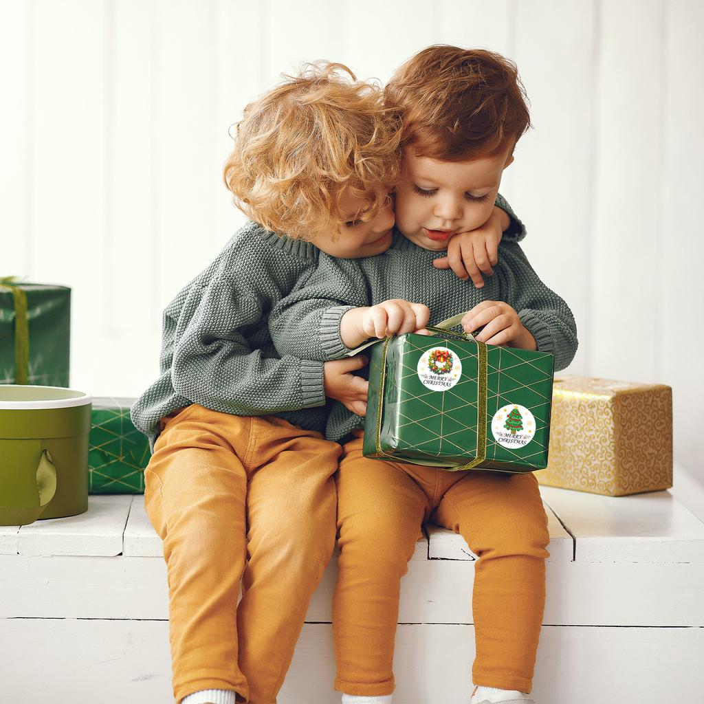 500 Blatt/Rolle Weihnachtsaufkleber Umschlagversiegelung Cartoon DIY Aufkleber Kinder Feiertagsgeschenk Verpackung Rollenaufkleber